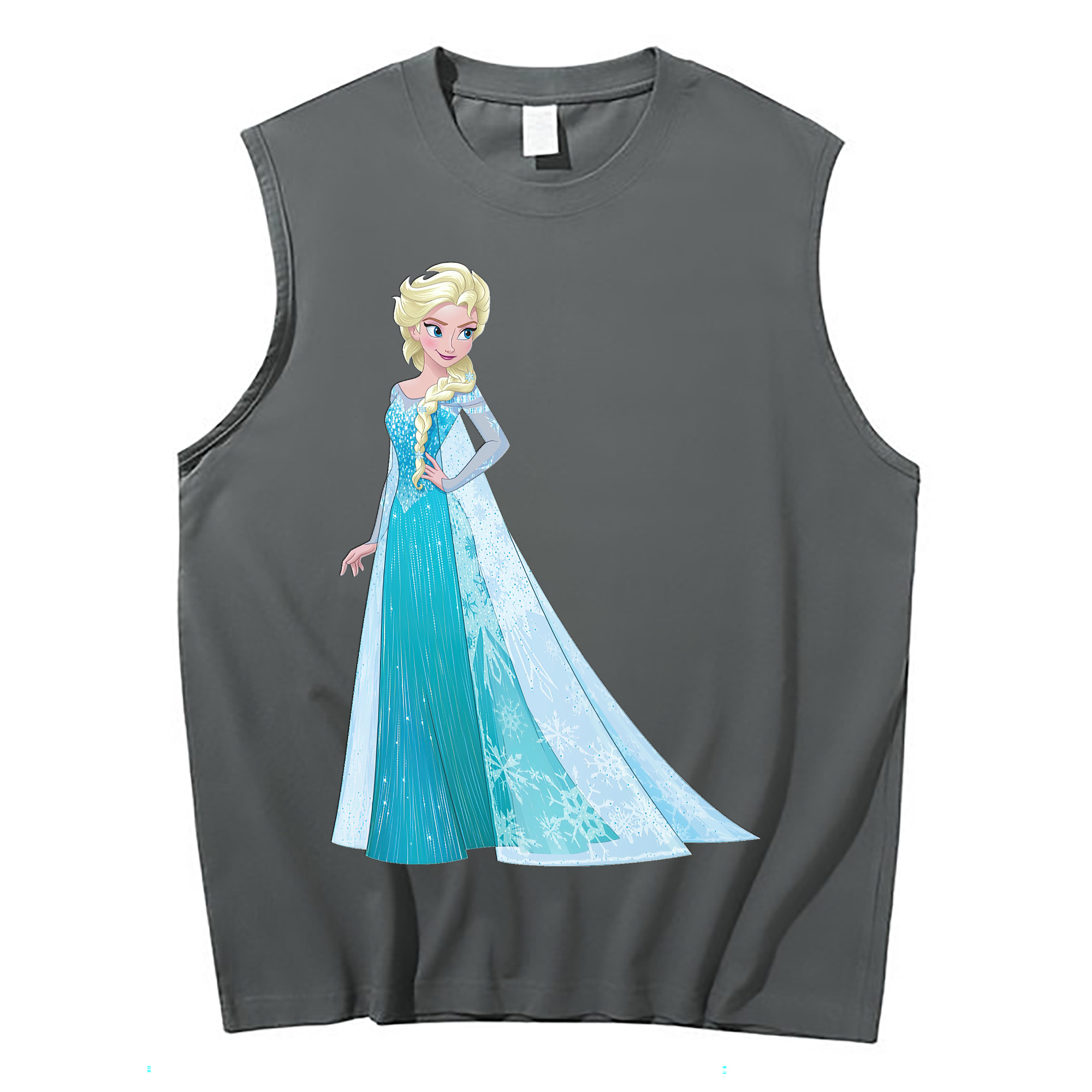 （画像用） アナと雪の女王 アンナ エルサ Frozen Anna Elsa コットン100％タンクトップ（フロントプリント）